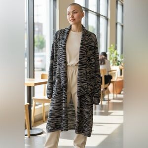 ZARA Waterfall Cardigan Sweater Women’s Size Medium Knit Open Front